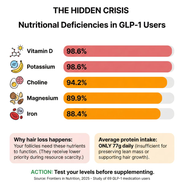 Infographic visualising the shocking scope of nutritional inadequacy among GLP-1 users