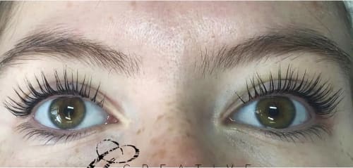Close up of beautiful natural lashes