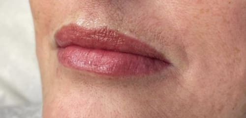 Example of lip semi-permanent makeup results